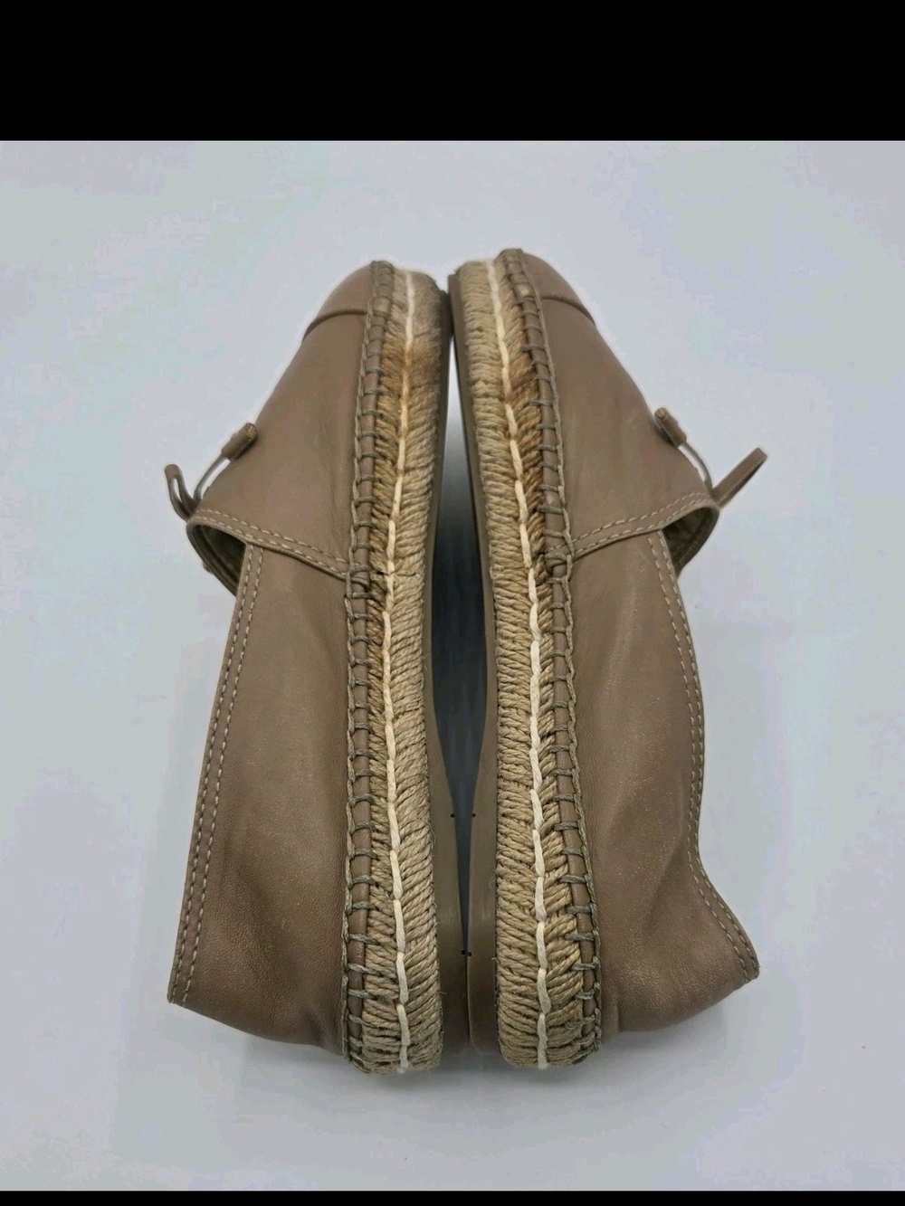 Prada Nappa Leather Espadrilles Tan Brown Bow Italy Womens Size 35 US 5 - Picture 9 of 14